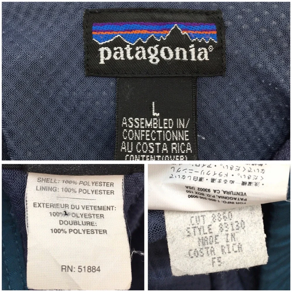 VINTAGE Patagonia Mens Ascensionist Jacket Teal Blue Full Zip Hooded Large F5
